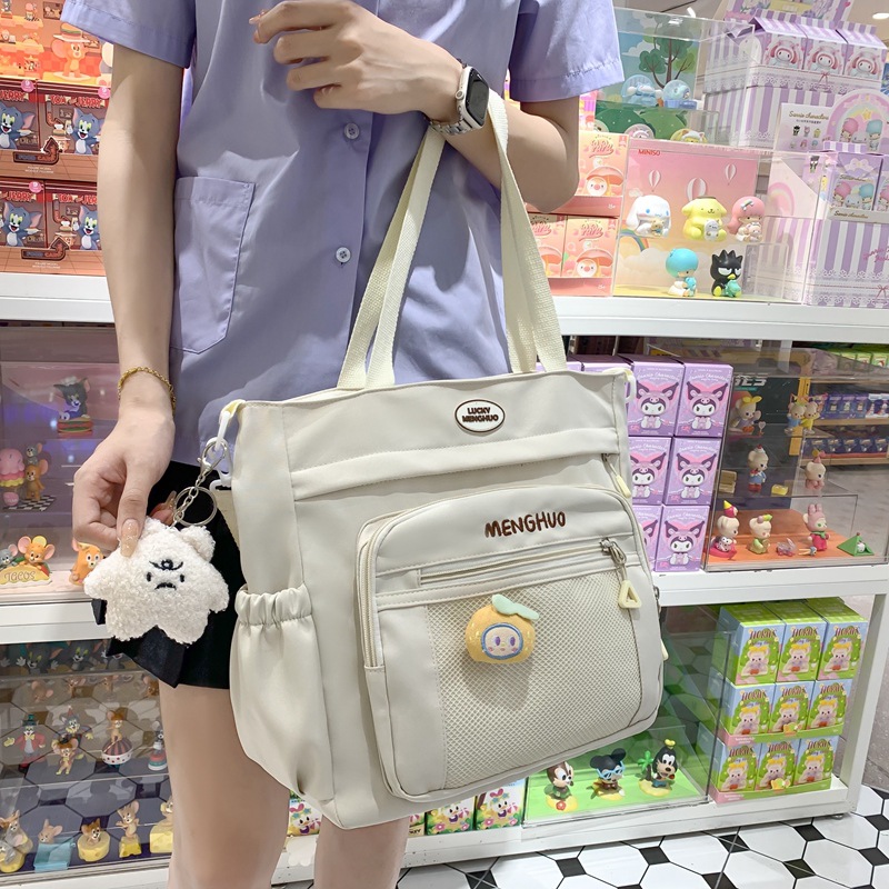 Japanese-style ins student crossbody bag, cute and casual for girls, large-capacity student tutorial bag, forest-style office worker single-shoulder bag details Picture