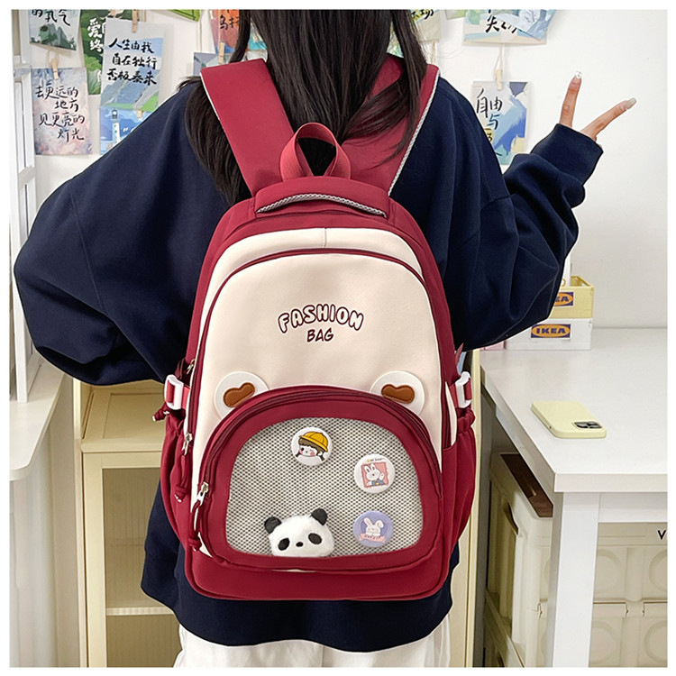 A new high-appearance-level Japanese ins fresh and sweet backpack for junior and senior high school students, featuring a color-matched lightweight and large-capacity backpack details Picture