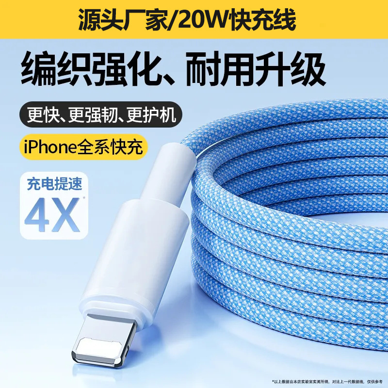 Compatible with Apple 15/14 PD fast charging braided data cable dual-head TYPE-C 12W/20W mobile phone charging cable Application Scenario