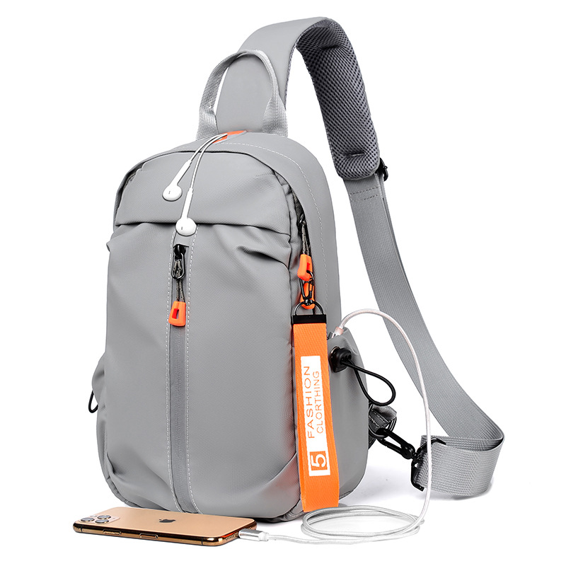 Men's chest bag, fashionable and casual crossbody bag, men's trendy brand chest bag, sports crossbody bag, lightweight travel bag Item Picture