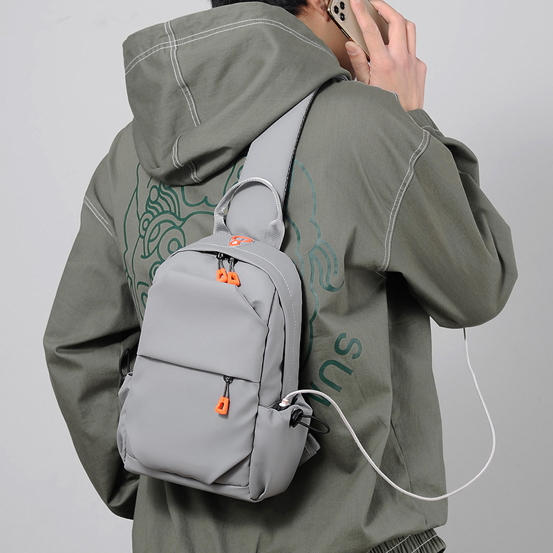 Best-selling crossbody bag, large-capacity chest bag, men's chest bag, street trend crossbody bag, men's trendy brand single-shoulder crossbody bag details Picture