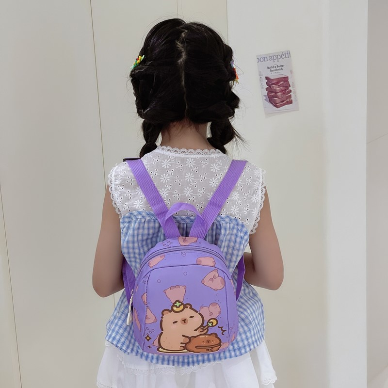 The 2025 summer new children's bag is cartoonish, cute and stylish with printed patterns. It's a pocket bag for boys and girls and an outdoor casual backpack Application Scenario
