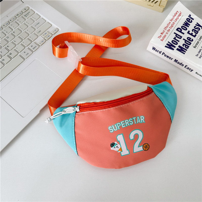 Cartoon children's chest bag, large capacity, light and portable, color-blocking waist bag 2024, personalized printed children's clothing matching storage bag details Picture