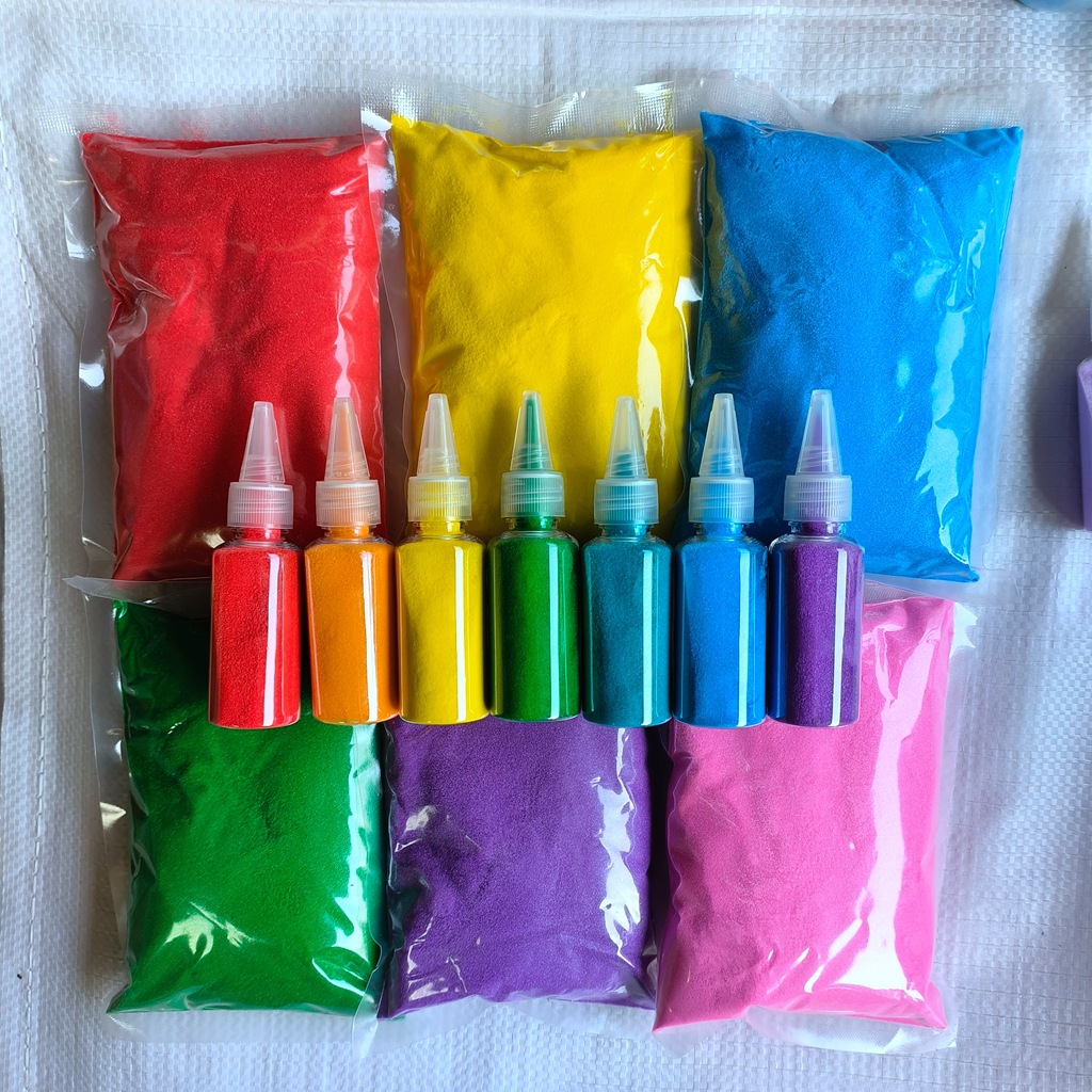 Decorative colored sand, fine sand, 1-pound package of cloisonne sand, painting sand, children's play sand for amusement parks, colored sand manufacturer details Picture