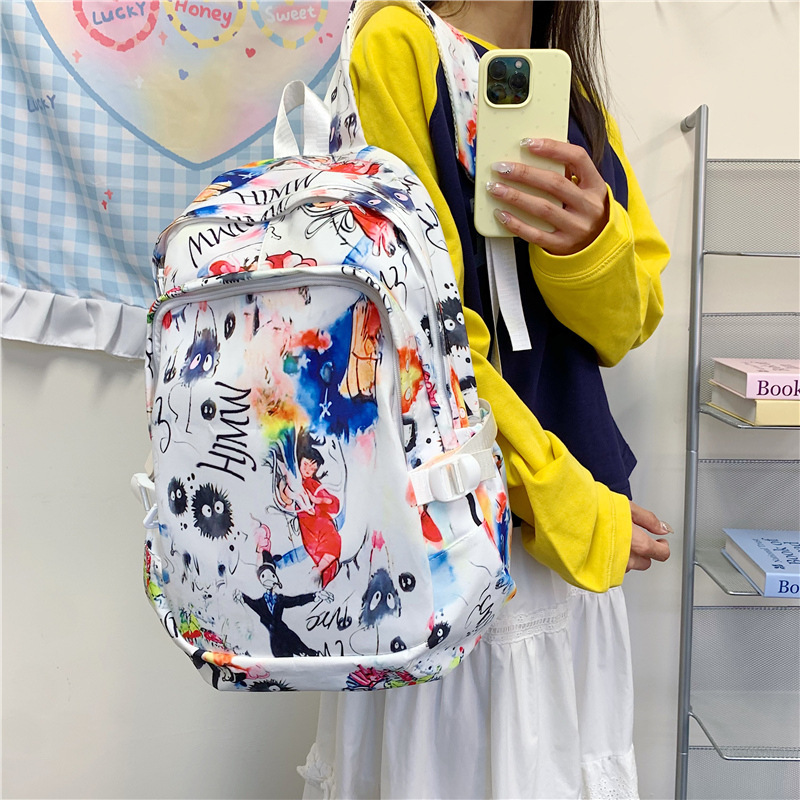 A new Japanese-style backpack with a high level of appearance, personalized graffiti and cute prints. It is a versatile and large-capacity backpack for both men and women full figure