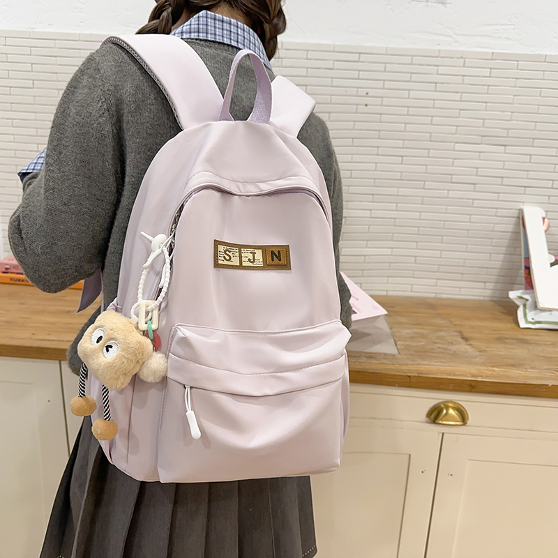 Japanese-style simple schoolbag for female college students, high appearance level, versatile casual travel backpack, and backpack for junior and senior high school students details Picture