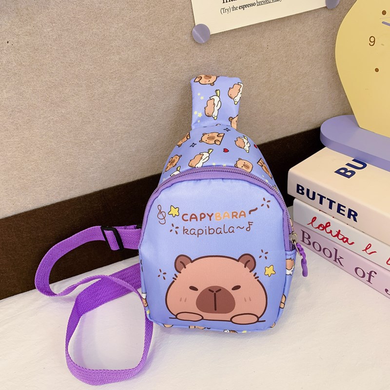New cartoon children's chest bag, cute printed kindergarten school bag, fashionable children's crossbody backpack, snack single-shoulder bag Specification drawing