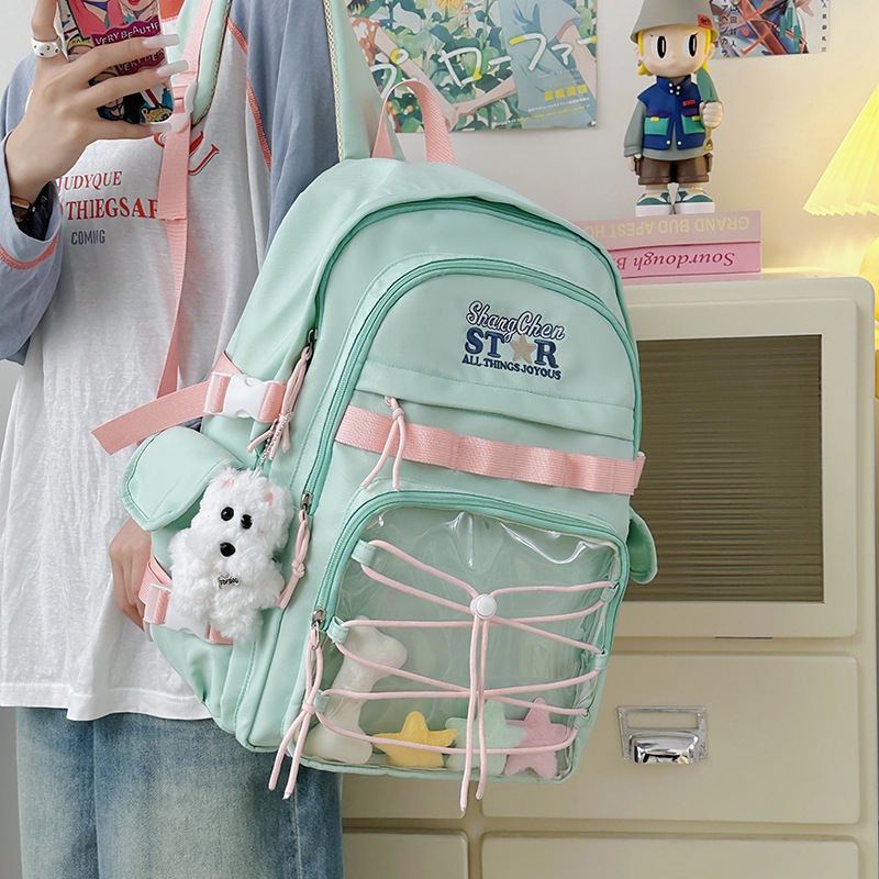 A new Japanese-style backpack with a high level of appearance and a sweet and cute 2D style, a casual and lightweight commuting backpack for junior and senior high school students details Picture