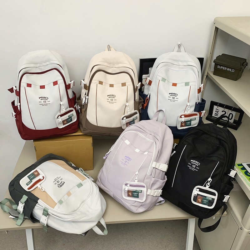 New backpack for girls, high school and junior high school students, large-capacity school bag, casual backpack details Picture