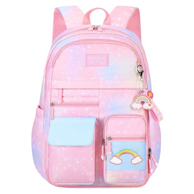Primary school schoolbag, girl's back support, lightweight large-capacity backpack, refrigerator side-opening, cute children's bag, super lightweight Item Picture