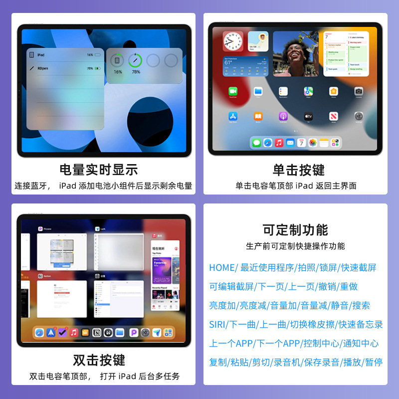 Compatible with the second-generation apple pencil capacitive pen, ipad Apple pen magnetic charging stylus, touchscreen stylus Specification drawing