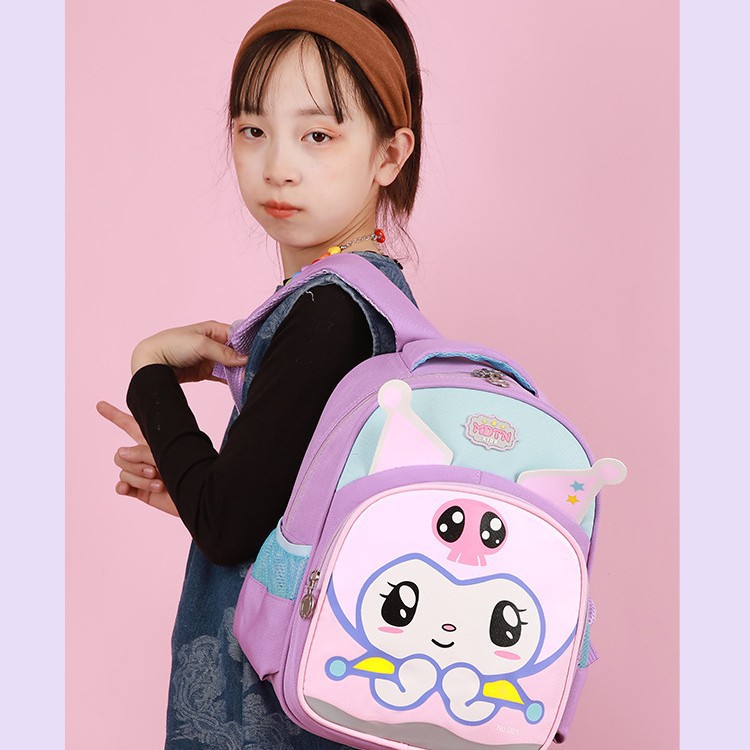 A new cute cartoon small schoolbag for girls in grades 1-6, featuring a color-matched lightweight commuting backpack with a large capacity details Picture
