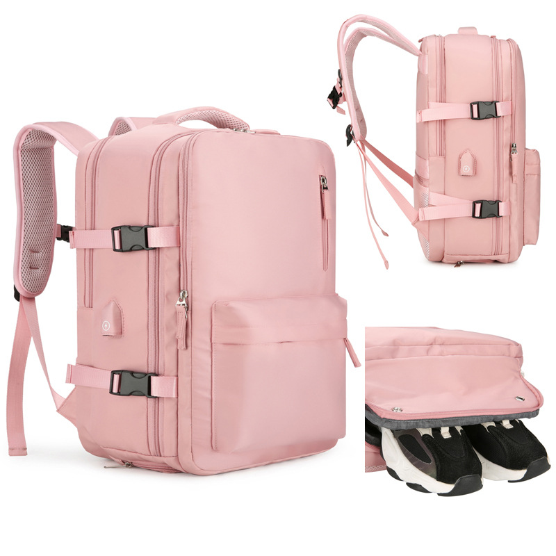 Large-capacity travel bag, multi-functional outdoor leisure travel backpack, independent shoe compartment, casual backpack for women full figure