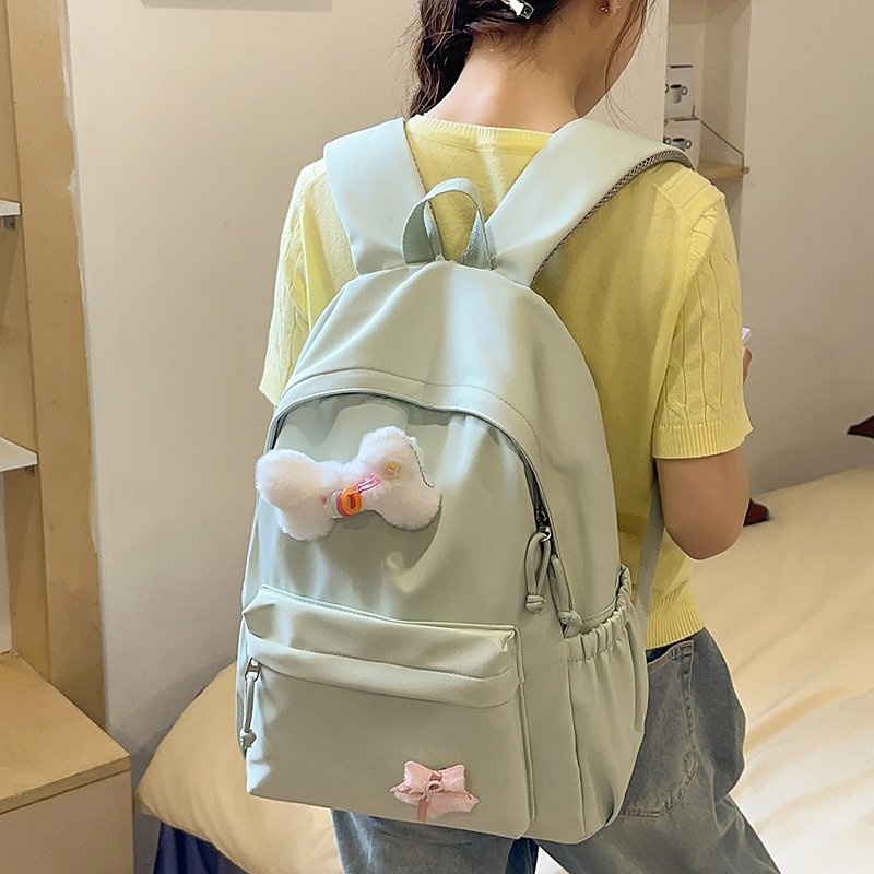 New schoolbag for girls in an ins style, simple and lightweight backpack for campus, Korean style, versatile, forest-themed backpack for junior and senior high school students full figure