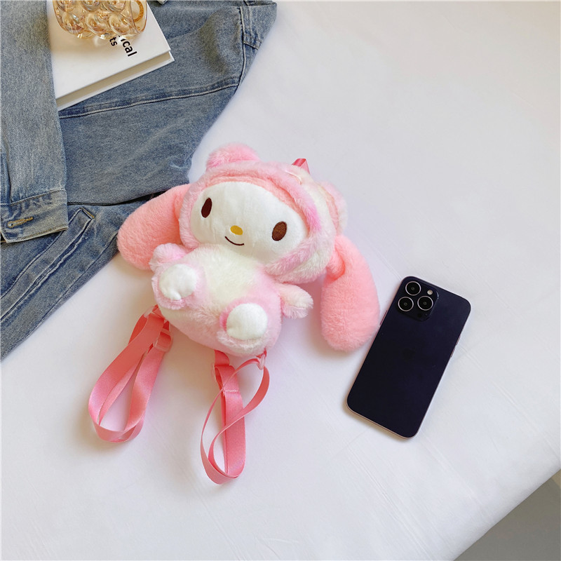 Cute cartoon backpack, children's backpack, plush toy bag, single-shoulder crossbody bag, girls' casual bag, birthday present Specification drawing