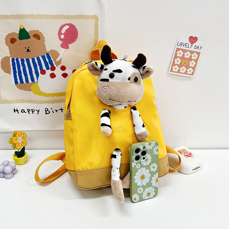 Children's backpacks, girls' bags 2022 new style, cartoon big cows, student backpacks, boys' large-capacity schoolbags Specification drawing