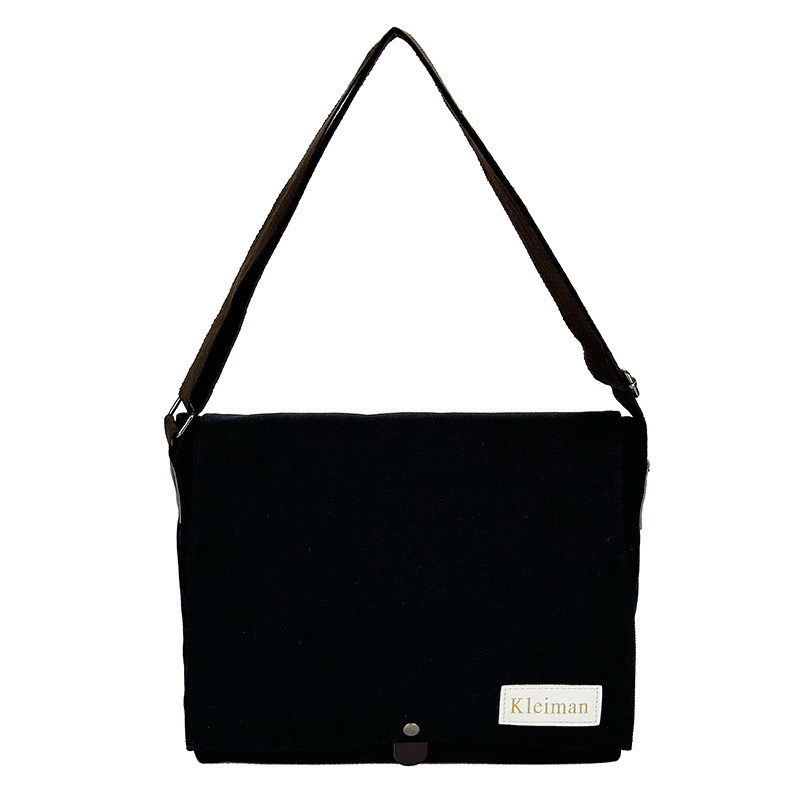 Japanese-style casual and versatile student single-shoulder bag, laid-back ins artistic crossbody bag, work canvas bag, messenger bag Item Picture