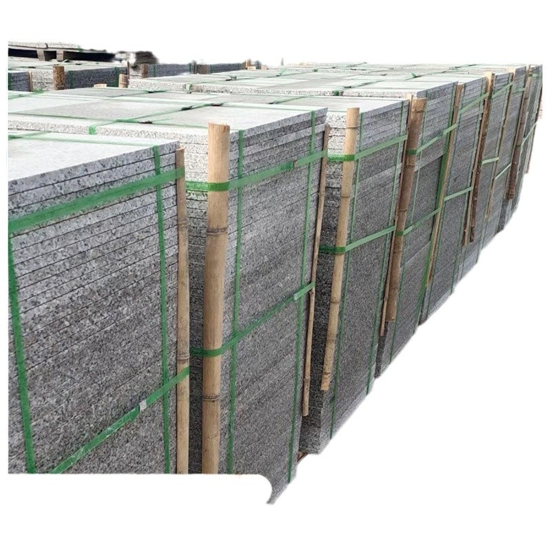 Sesame grey stone slabs with a flamed surface, outdoor granite decorative stone slabs, dry-hung slabs for villa exterior walls in stock Item Picture