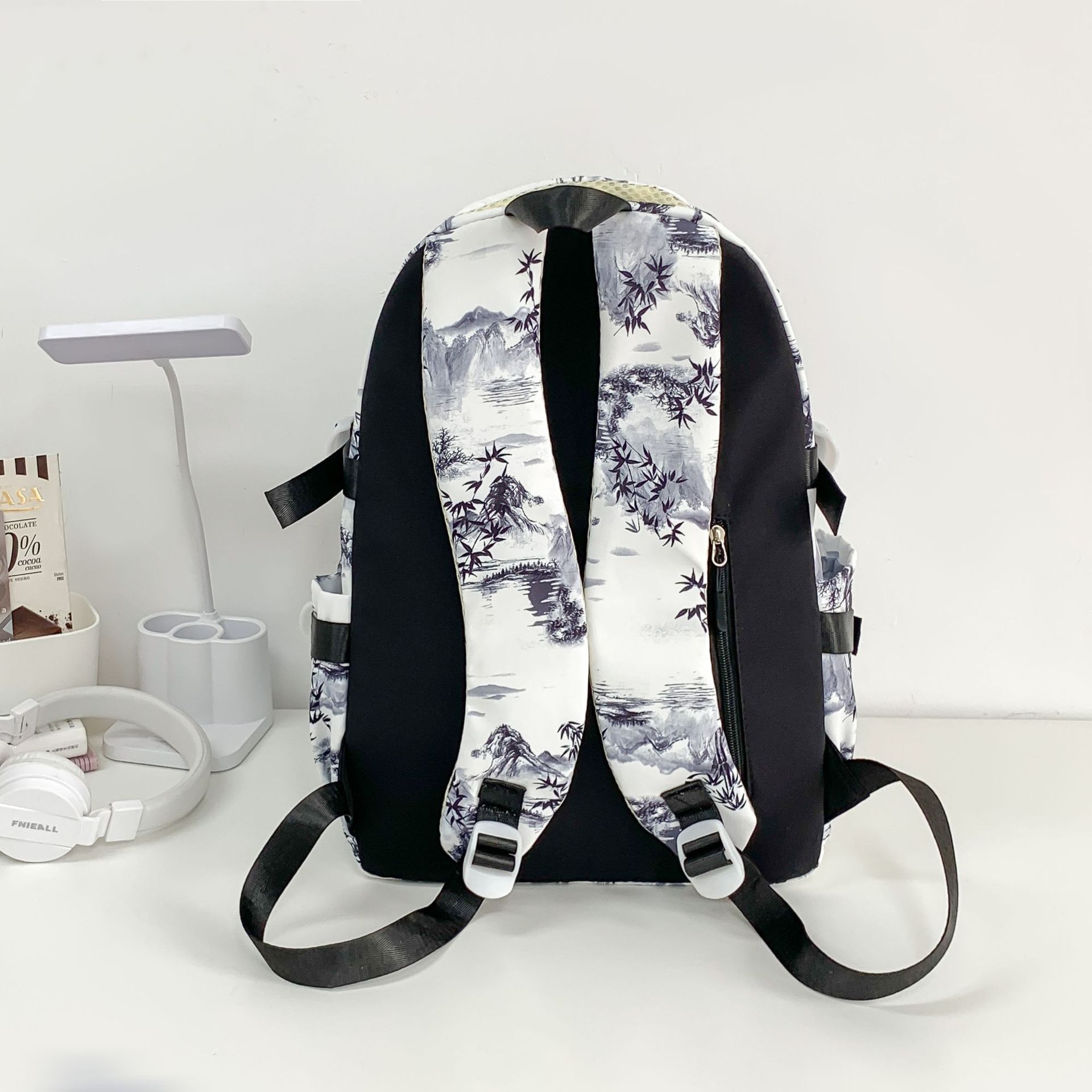 Simple schoolbag treasure, girl tie-dye ink-wash backpack, national trend style, versatile, high appearance level backpack for primary and secondary school students Specification drawing