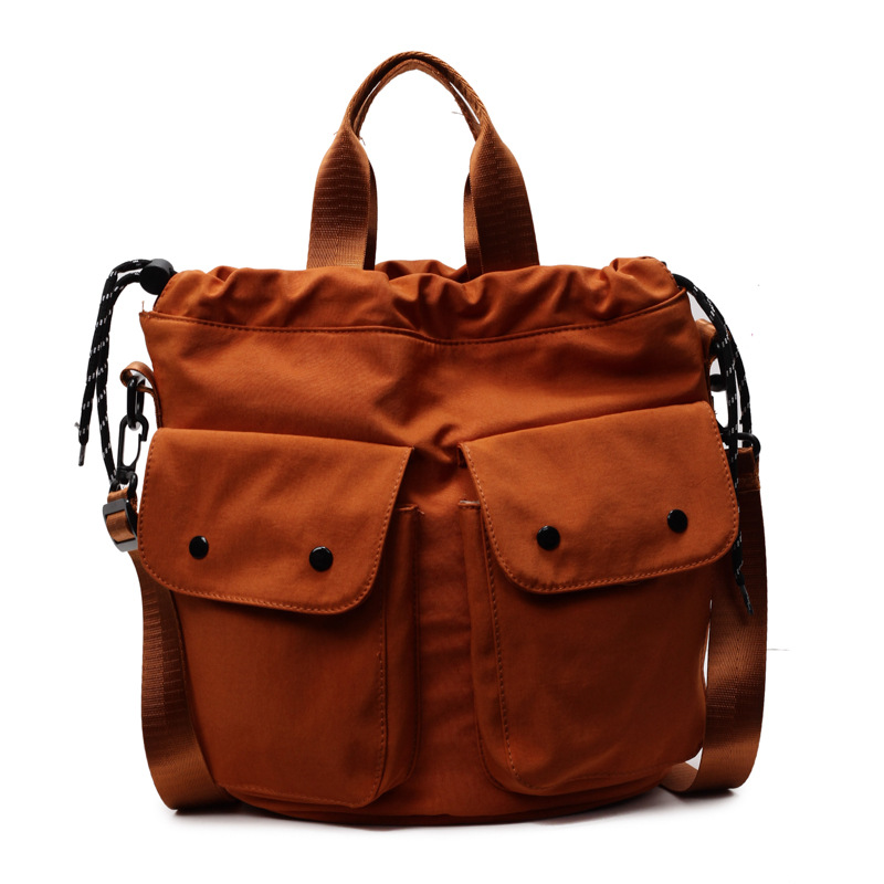 The large capacity Sen bucket drawstring bag for women, 2025 new Korean version casual commuter tote bag, single-shoulder crossbody bag Item Picture