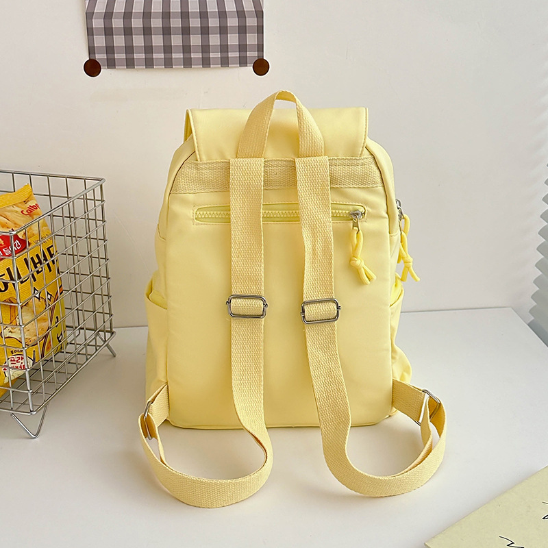 Lazy style flip cover Japanese-style backpack, simple college student schoolbag, solid color backpack, mom's commuting light backpack, girl Specification drawing