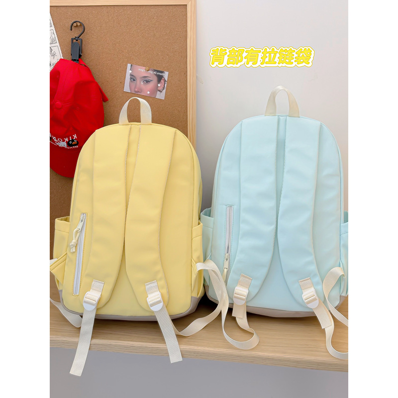 Summer's new cream-themed backpack with a girlish heart, Korean ins school style, high appearance level, high school student casual backpack Specification drawing