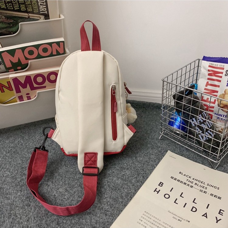 2025 New Japanese crossbody bag, Instagram trendy brand casual color contrast large capacity chest bag, fashionable cycling simple backpack Specification drawing