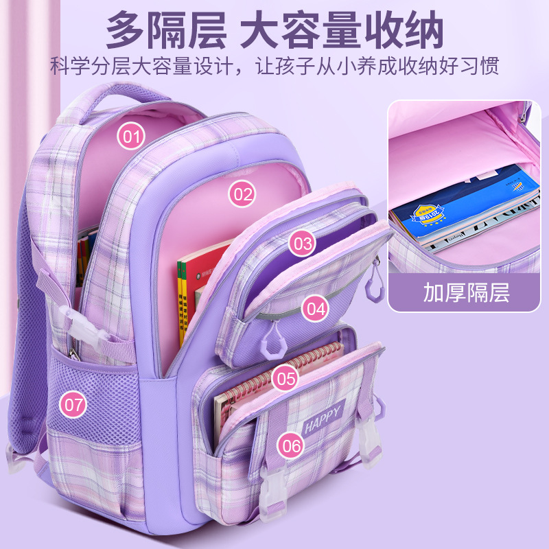 The schoolbag for girls in grades one, two, three to six of primary and secondary school is equipped with a large capacity backpack that supports the spine and reduces the burden. It is super light Application Scenario