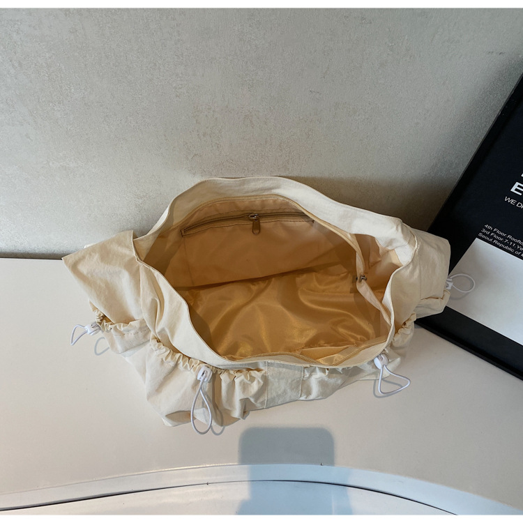 The 2025 new soft-faced pleated large-capacity tote bag is a simple and versatile single-shoulder bag with a casual Korean-style commuting crossbody Specification drawing