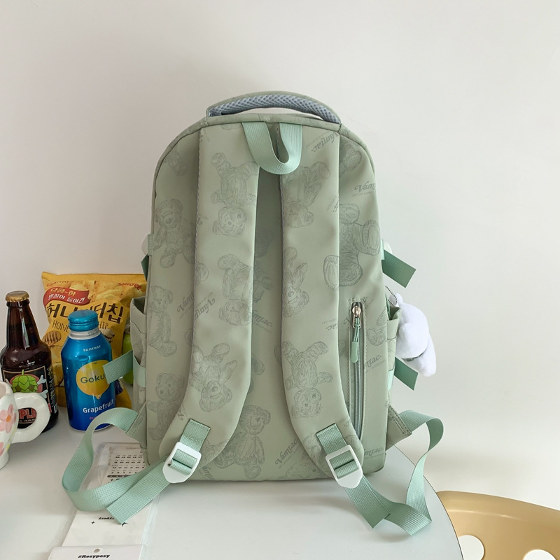 A simple and large-capacity backpack for girls in junior high school 2023, a cute Korean-style graffiti backpack for primary school students Specification drawing