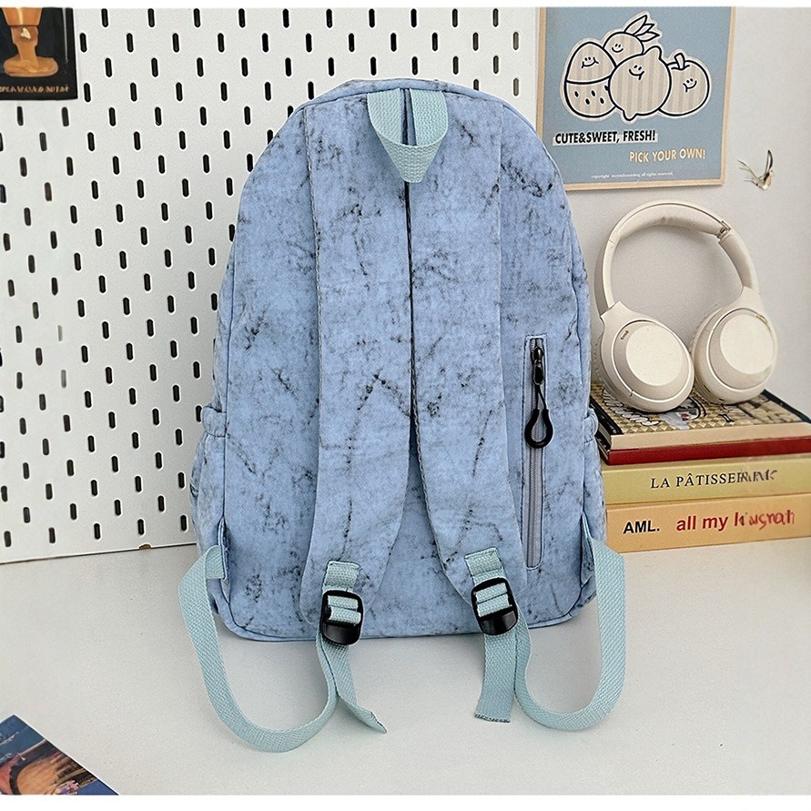 This is a simple and versatile large-capacity tie-dyed backpack for a girl's university birthday. It is a new travel backpack for 2025 Specification drawing