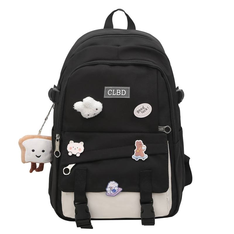 A new high-appeal, fresh and sweet backpack from the Korean version of Instagram. It's a lightweight and large-capacity backpack with contrasting colors for junior and senior high school students Item Picture