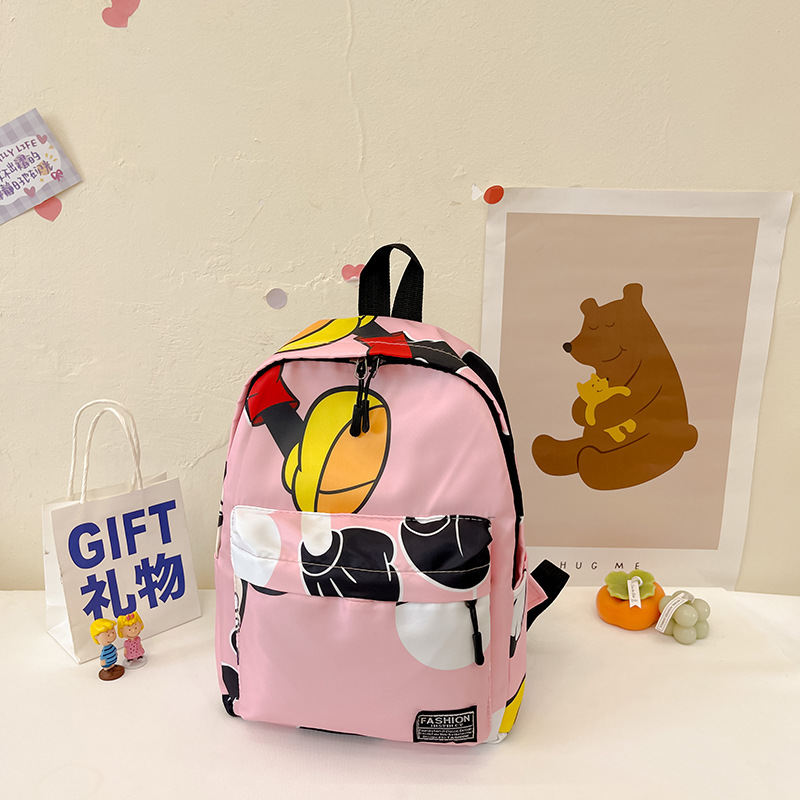 2024 New Children's animation bag, cartoon patchwork small backpack, casual and fashionable, kindergarten shoulder bag for going out Specification drawing