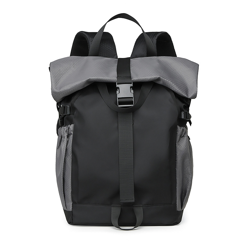 Men's high-end functional backpack, cycling backpack, cool folding rolled-up shoulder, outdoor travel bag details Picture