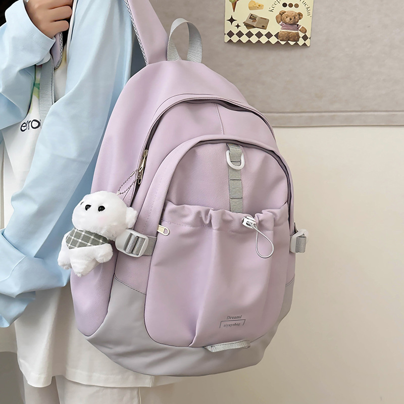 The 2025 new sweet style backpack for female college students' casual travel is versatile, with a high level of appearance and a girlish heart full figure