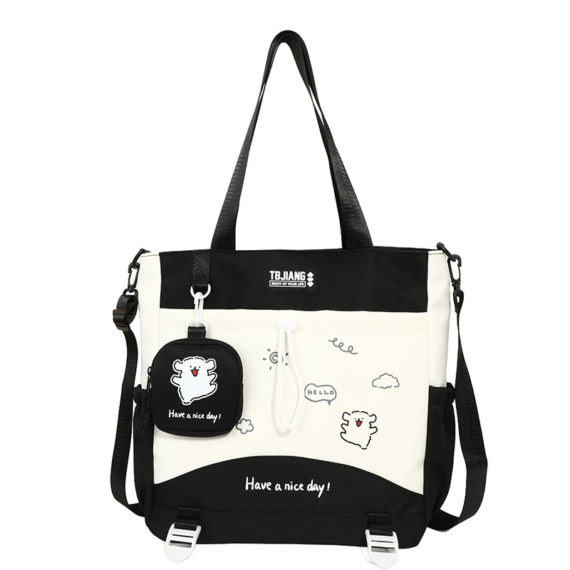 Primary school student crossbody bag, girl tutoring schoolbag, junior high school student handbag, cute book bag, tutoring single-shoulder bag Item Picture