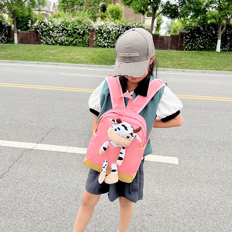 Children's backpacks, girls' bags 2022 new style, cartoon big cows, student backpacks, boys' large-capacity schoolbags details Picture