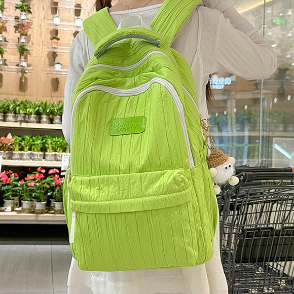 A new Korean version with a high aesthetic level, fresh and sweet macaron-colored backpack, a lightweight and large-capacity backpack for junior and senior high school students full figure