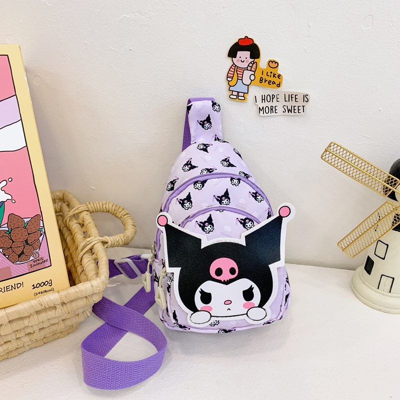 2024 Winter New Children's bag, cartoon Sanrio accessories, single-shoulder crossbody bag, girls' multi-functional storage bag Specification drawing