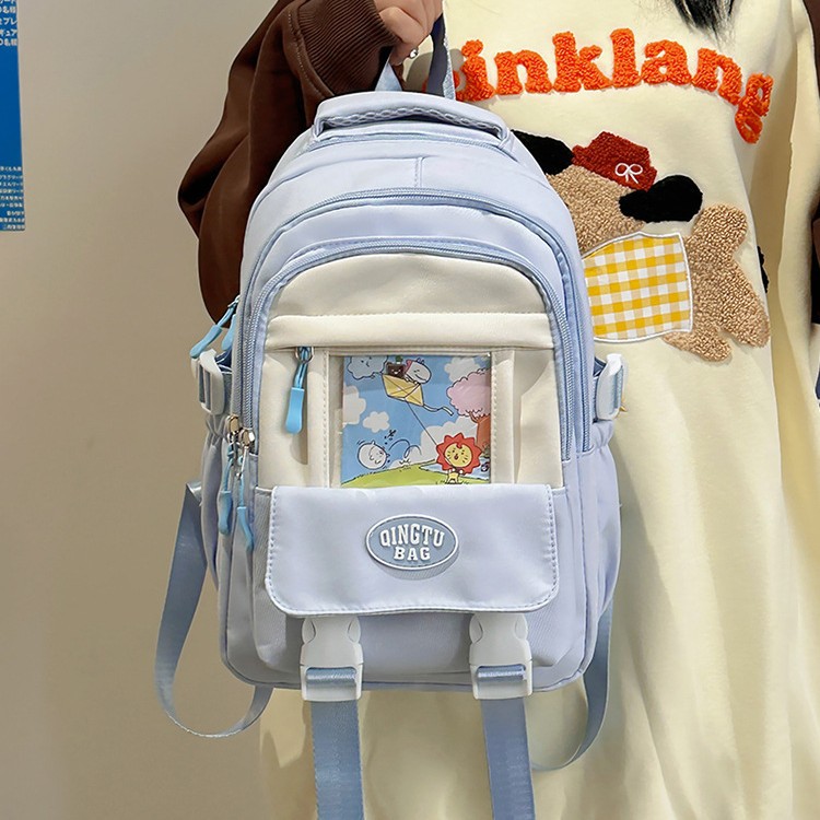 Japanese-style ins pain-relieving schoolbag for junior high school girls, high school and college students, large-capacity, lighter-burden backpack for girls full figure