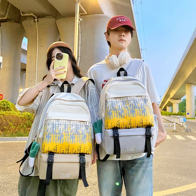 Composite fabric kit, large-capacity backpack, single-shoulder bag, new two-piece set, student backpack, fashionable and versatile backpack Specification drawing