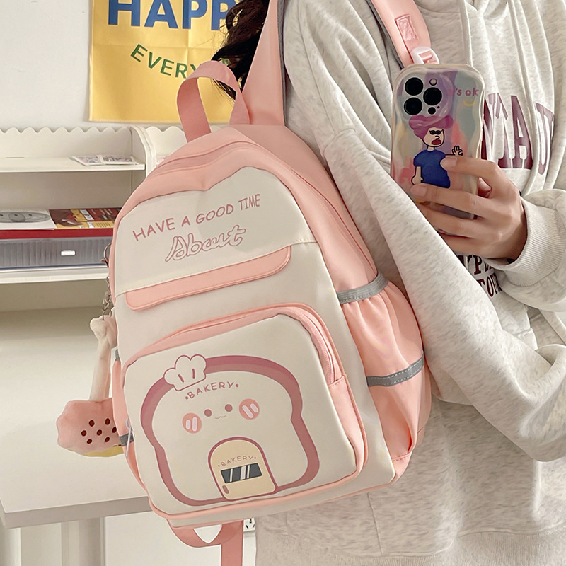 2024 New Instagram schoolbag for girls' outings, cute and simple, versatile for college students, lightweight for spring outings and classes full figure