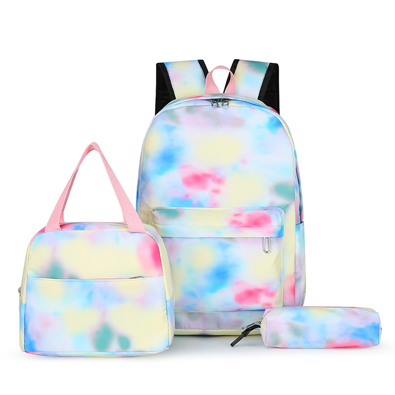 Wholesale of cartoon cute children's backpacks, double-shoulder bags and three-piece sets for girls in grades 1 to 6 full figure