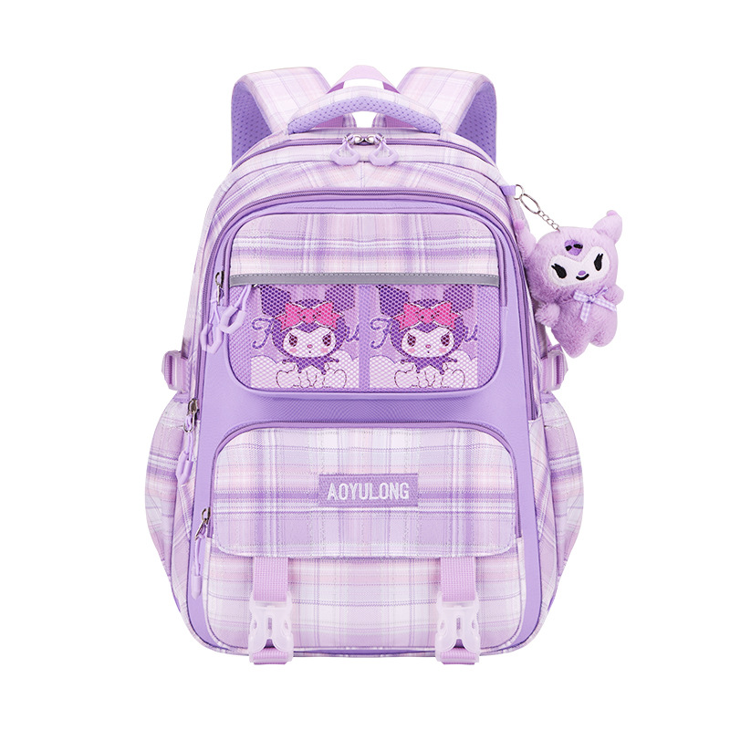 New primary school schoolbag 1-3-6 cute checkered children 's schoolbag large capacity backpack for girls Item Picture
