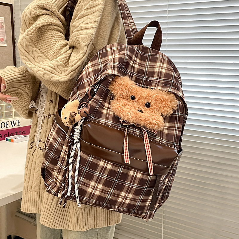 Retro autumn and winter college style Little dog schoolbag on Instagram, versatile for girls with high appearance standards, college students' class backpack full figure