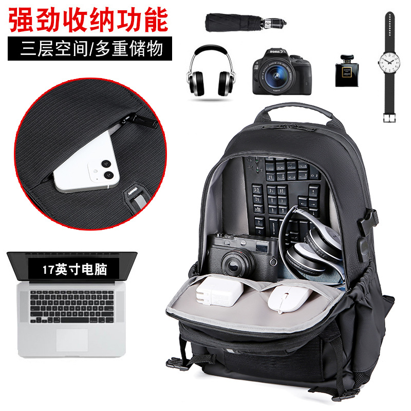 Men's business backpacks, high-end travel bags, lightweight women's backpacks, double-shoulder commuting schoolbags, business computer bags details Picture
