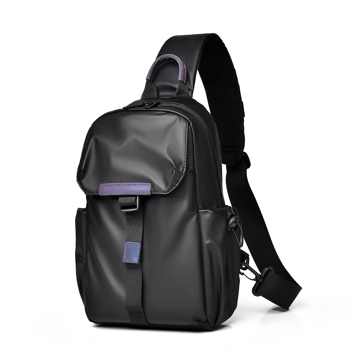 New fashionable and simple chest bag, portable travel backpack, men's bag, casual shoulder bag, water-resistant men's chest bag, crossbody Item Picture