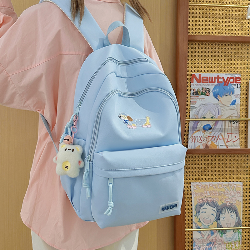 New large-capacity campus-style student sweet schoolbag, travel and outing backpack, high-end, versatile and lightweight backpack full figure