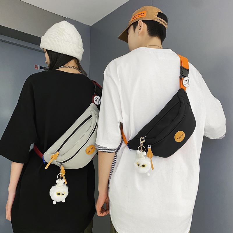 Simple and sporty trendy brand chest bag, couple's versatile small crossbody bag, student waist bag, large-capacity niche single-shoulder crossbody bag details Picture