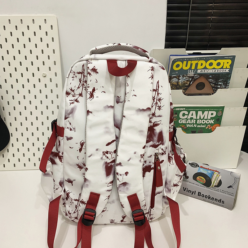 New Chinese-style schoolbag, large-capacity backpack for girls, light and casual backpack for junior and senior high school students, and versatile backpack for couples Specification drawing